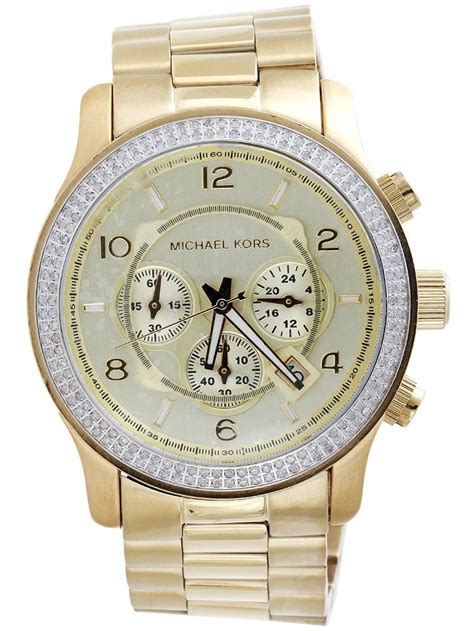 michael kors mens watch with the diamond glasses|michael kors chronograph.